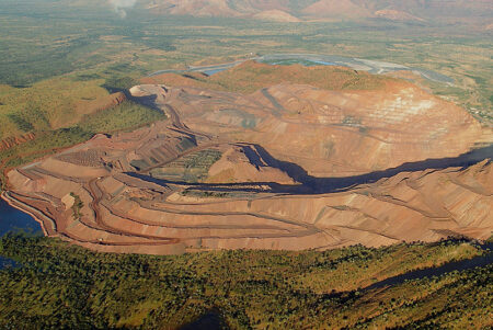 A195 Argyle Diamond Mine Western Australia from plane 2007