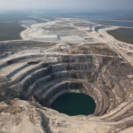 Diavik diamond mine from the sky