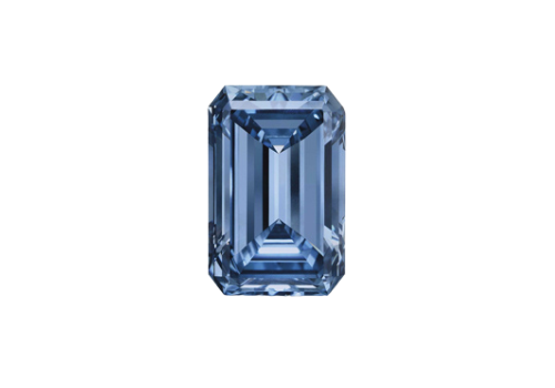 Blue emerald cut diamond