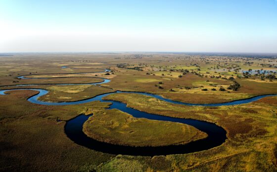 Okavango rivier in Shakawe Botswana